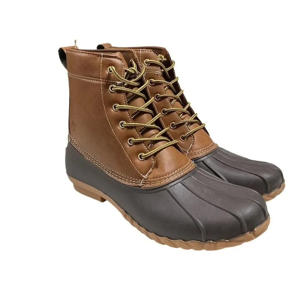 Lands End Haze Duck Boots Mens 13 Brown Water Resistant 3M Thinsulate Insulation